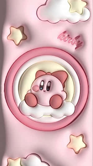 Pink Kirby3 D Aesthetic Wallpaper