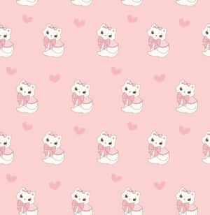 Pink Kitten Pattern Wallpaper Wallpaper