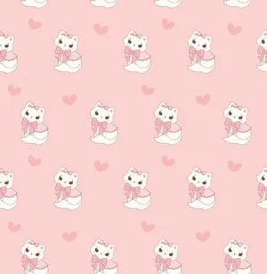 Pink Kitten Pattern Wallpaper Wallpaper