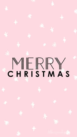 Pink Merry Christmas Snowflake Background Wallpaper