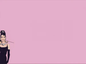 Pink Minimalist Audrey Hepburn Wallpaper