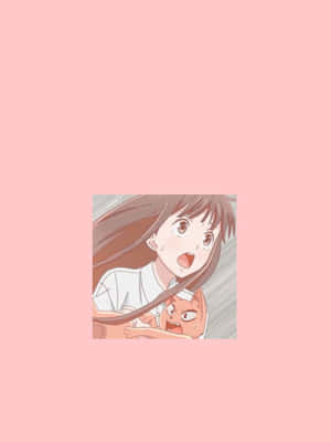 Pink Minimalist Tohru Honda Fruits Basket Anime Wallpaper