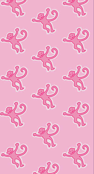 Pink Monkey Pattern Background Wallpaper
