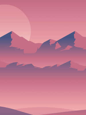 Pink Mountain Aesthetic Wallpaper