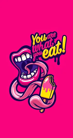 Pink Mouth Pop Art Phone Wallpaper