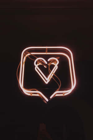 Pink Neon Heart Notification Light Wallpaper
