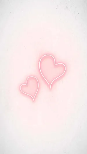 Pink Neon Heart Shapes Aesthetic Wallpaper
