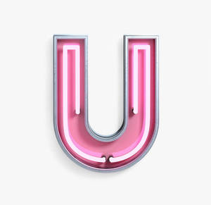 Pink Neon Light Letter U Wallpaper