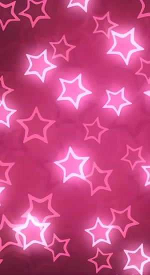 Pink Neon Star Pattern Wallpaper