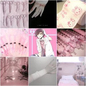 Pink Nurse Aesthetic Collage Wallpaper