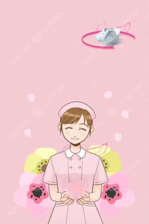 Pink Nurse Angelic Aesthetic Wallpaper