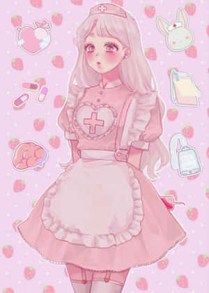 Pink Nurse Anime Aesthetic.jpg Wallpaper