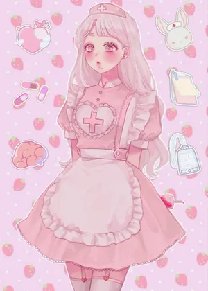 Pink Nurse Anime Aesthetic.jpg Wallpaper