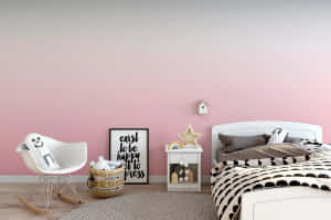 Pink Ombre Nursery Room Decor Wallpaper