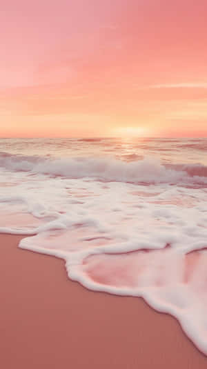 Pink Orange Beach Sunset Wallpaper