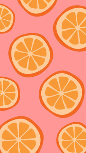 Pink Orange Citrus Aesthetic Wallpaper