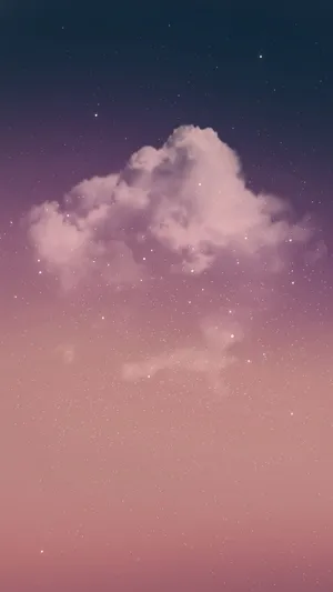 Pink Orange Clouds Starry Sky Wallpaper