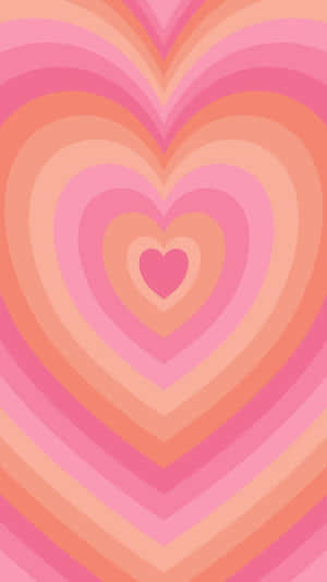 Pink Orange Heart Aesthetic Wallpaper