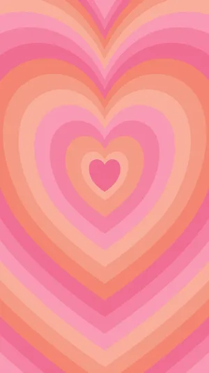 Pink Orange Heart Aesthetic Wallpaper