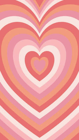 Pink Orange Heart Pattern Wallpaper
