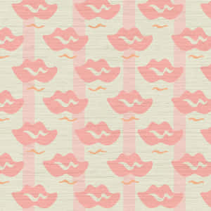 Pink Orange Lips Pattern Wallpaper Wallpaper