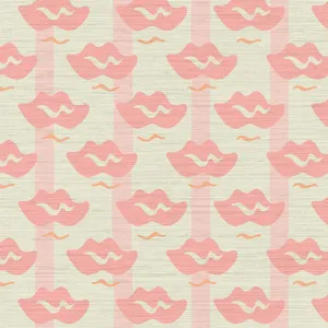 Pink Orange Lips Pattern Wallpaper Wallpaper