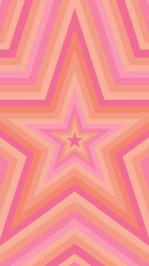Pink Orange Star Pattern Wallpaper
