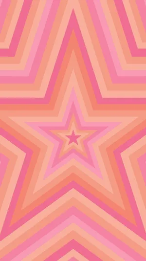 Pink Orange Star Pattern Wallpaper