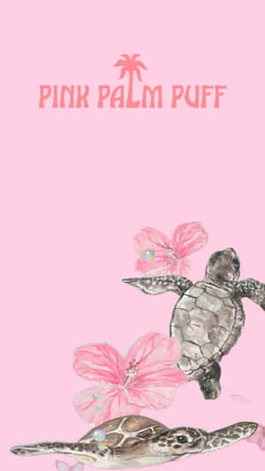 Pink Palm Puff Brand Wallpaper