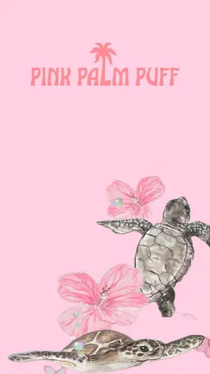 Pink Palm Puff Brand Wallpaper
