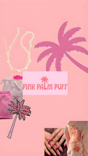 Pink Palm Puff Brand Essentials Wallpaper