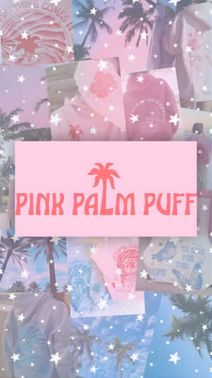 Pink Palm Puff Brand Wallpaper