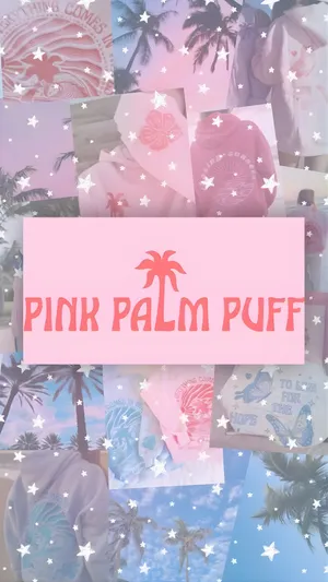 Pink Palm Puff Brand Wallpaper