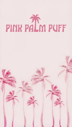 Pink Palm Puff Brand Wallpaper