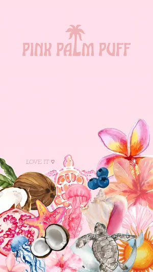 Pink Palm Puff Brand Wallpaper