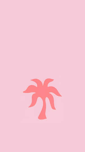 Pink Palm Puff Design Wallpaper