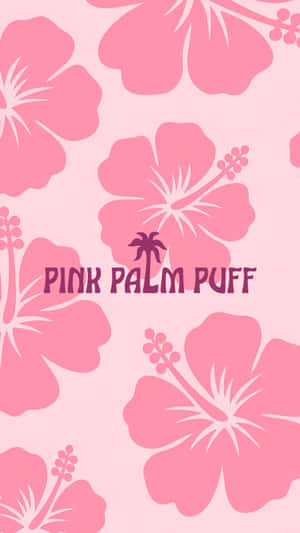 Pink Palm Puff Floral Design Wallpaper