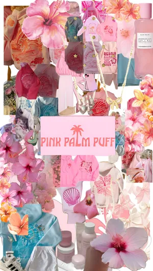 Pink Palm Puff Inspiration Wallpaper