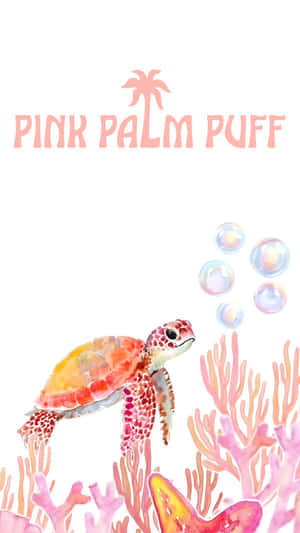 Pink Palm Puff Logo Wallpaper