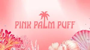 Pink Palm Puff Logo Design Wallpaper