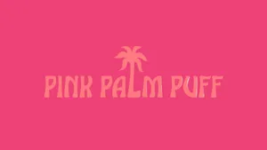 Pink Palm Puff Logo Design Wallpaper