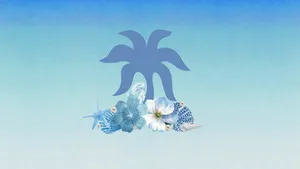 Pink Palm Puff Logo Wallpaper