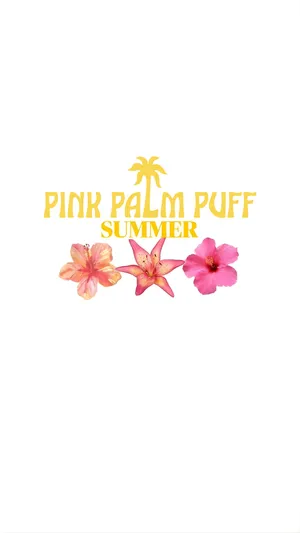 Pink Palm Puff Summer Wallpaper