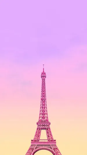 Pink Paris With Gradient Sky Wallpaper