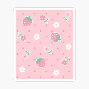 Pink Pastel Cute Strawberry Flowers Wallpaper