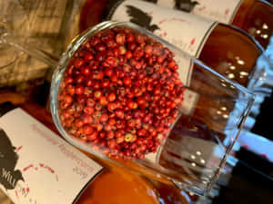 Pink Peppercorn Cluster On A Branch Wallpaper