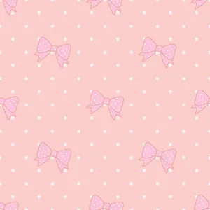 Pink Polka Dot Bows Pattern Wallpaper