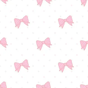 Pink Polka Dot Bows Pattern Wallpaper