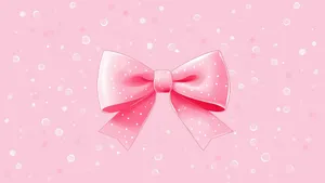 Pink Preppy Bow Design Wallpaper