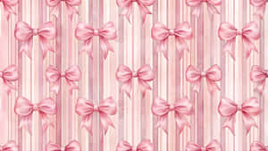 Pink Preppy Bow Pattern Wallpaper